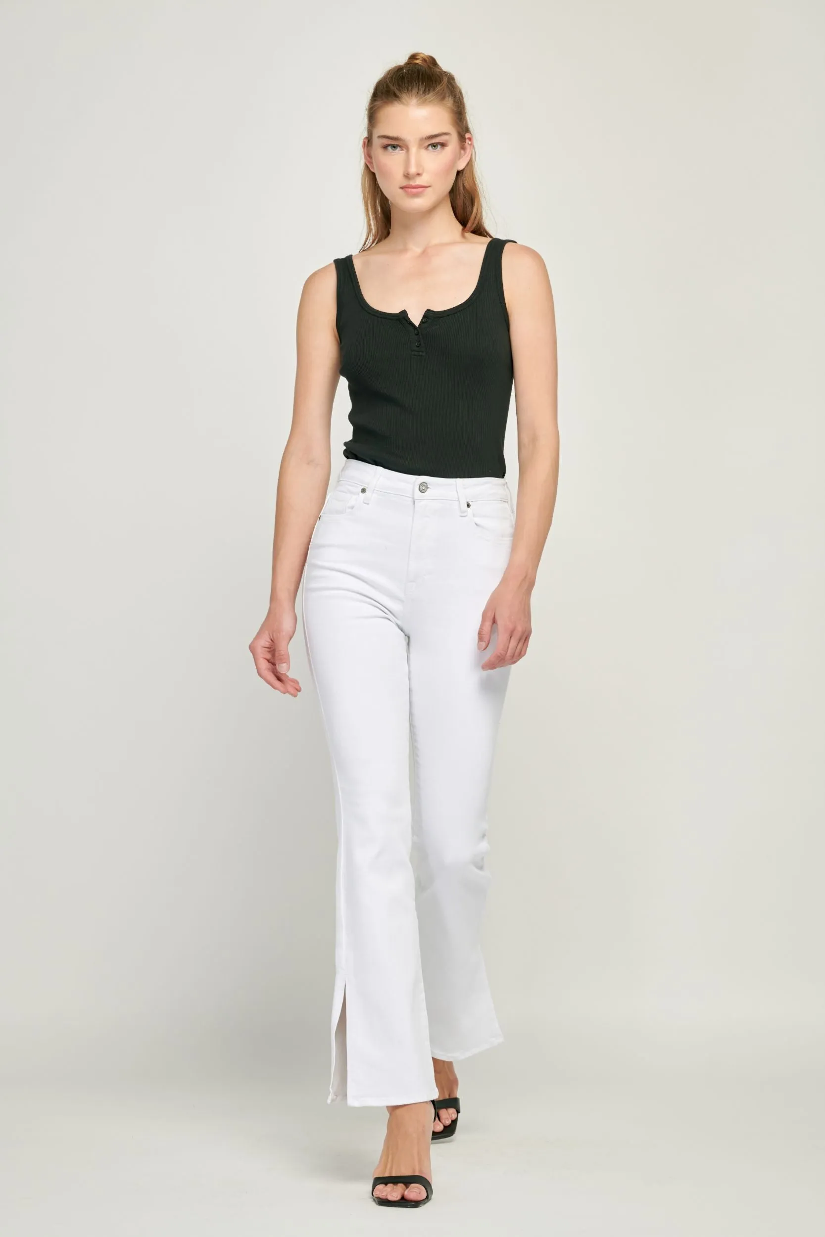 [Ryan] White Clean Bootcut with Slit