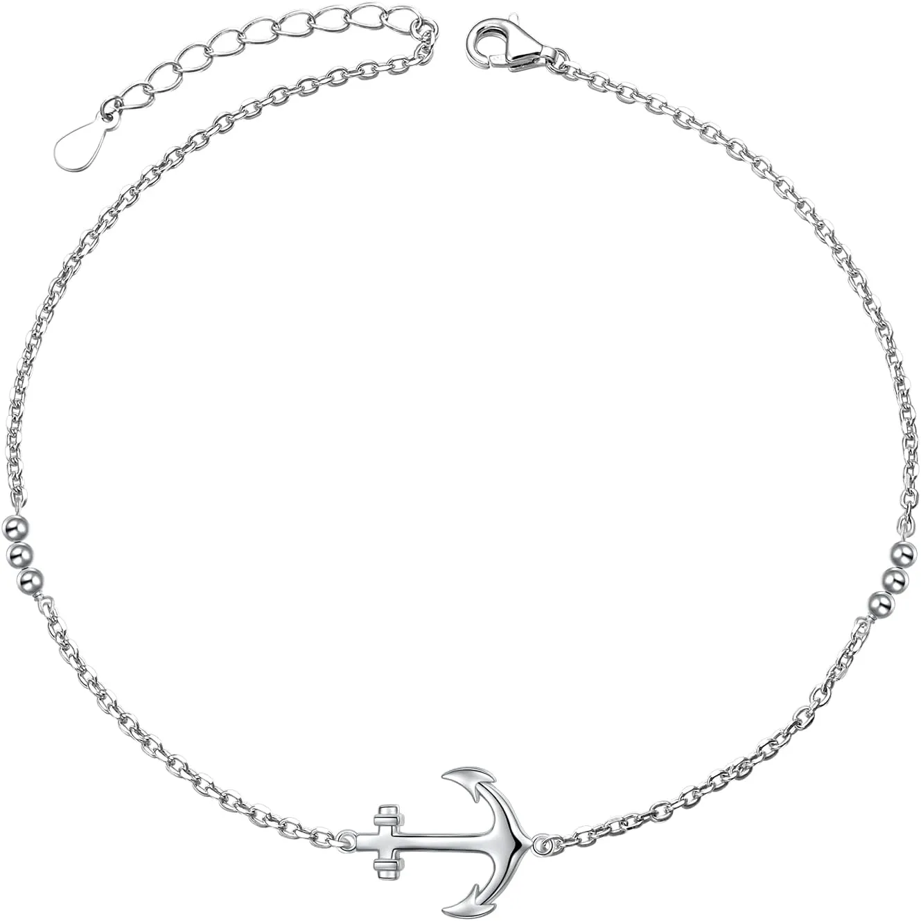 S925 Sterling Silver Anklets Adjustable Beach Foot Ankle Bracelet Jewelry Gifts For Women Girls