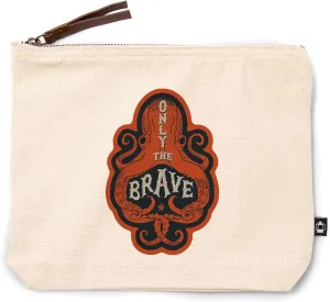 Sailor's Pride Collection, Octopus, Only The Brave, 100% Cotton Zipper Pouch, Travel Accessory, Go Bag