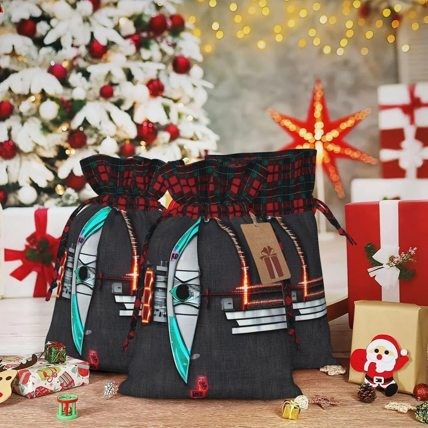 SamLng Darts arrows Christmas Gift Bag - Holiday Drawstring Party Favor, Goody Wrapping, Perfect for Birthdays, Anniversaries
