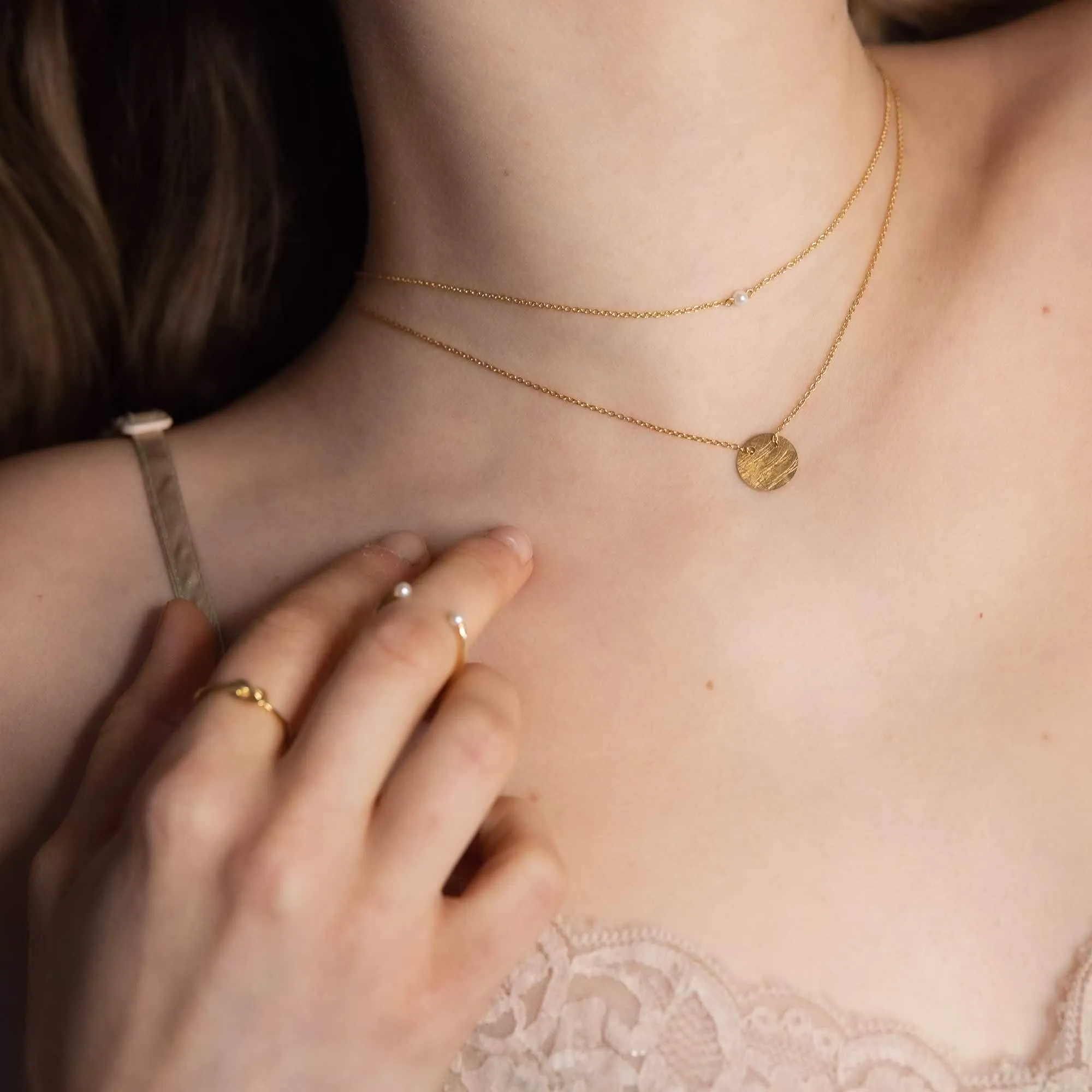Satin Disc Necklace