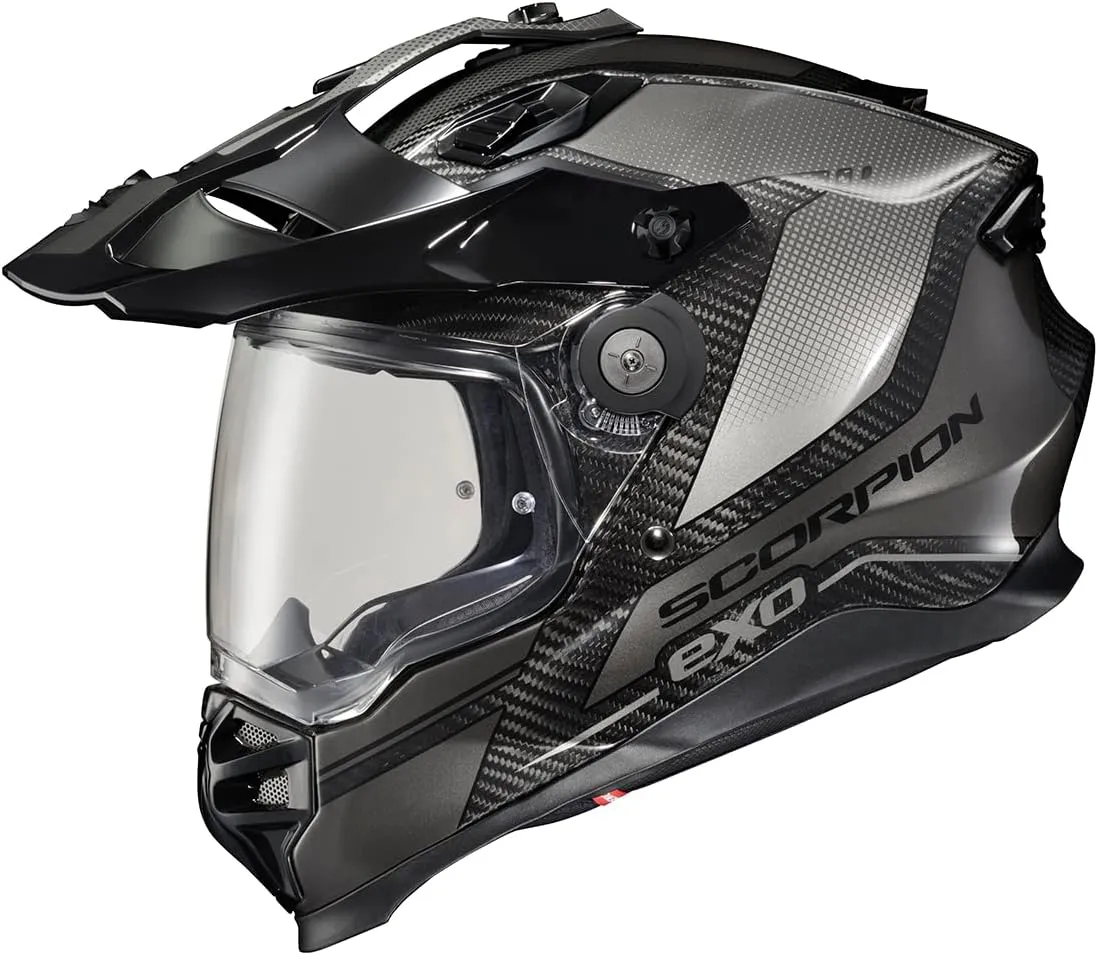 ScorpionEXO XT9000 Full Face Carbon Fiber Adventure Motorcycle Helmet (Trailhead Graphic Phantom Large)