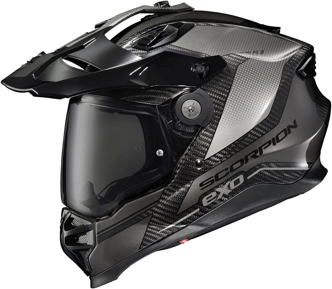 ScorpionEXO XT9000 Full Face Carbon Fiber Adventure Motorcycle Helmet (Trailhead Graphic Phantom Large)