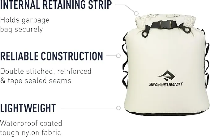 Sea to Summit Trash Dry Sack, 10-Liter Reusable Camping Trash Bag