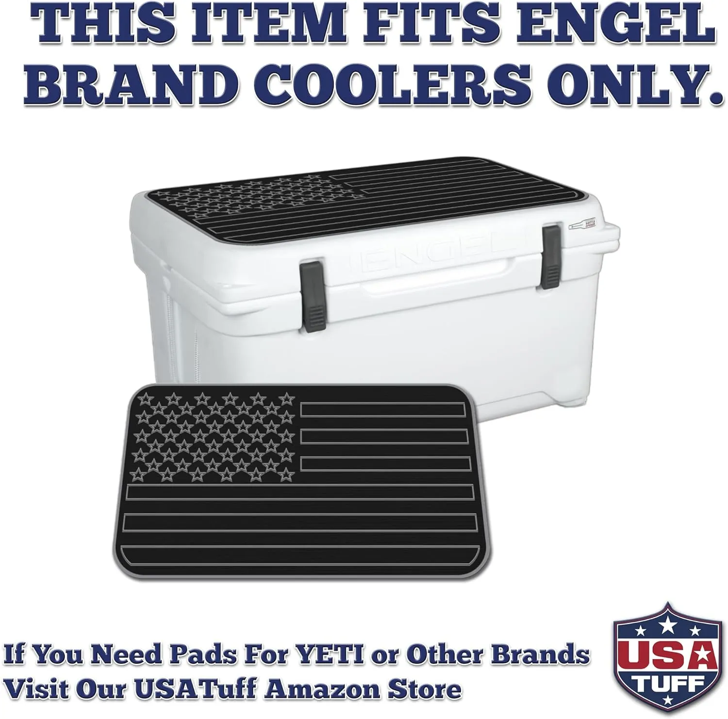 SeaDek EVA Mat Cooler Pad fits Engel | Peel & Stick Application | Non Slip Comfort Accessories - US Flag Design (B-SG)