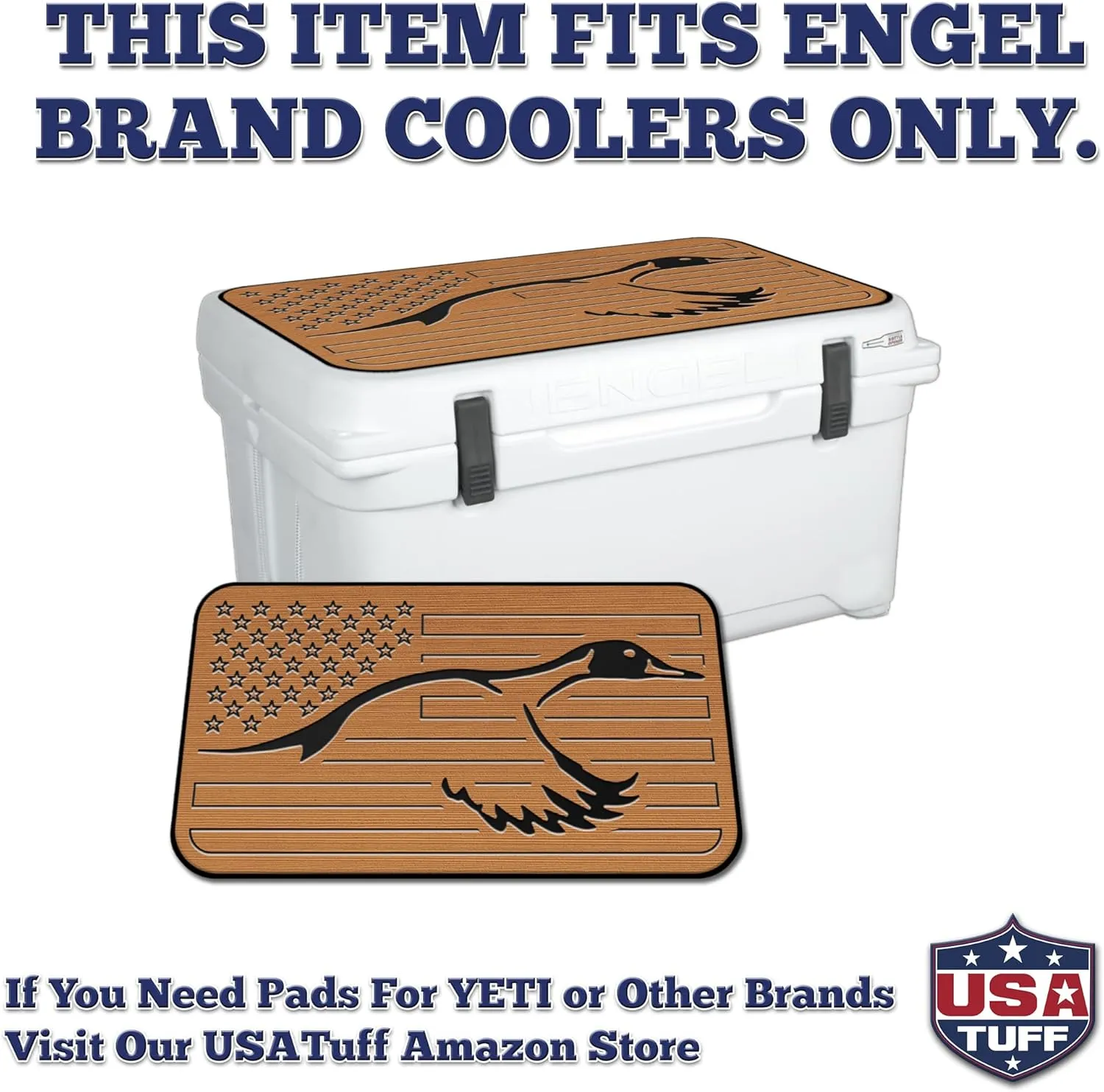 SeaDek EVA Mat Cooler Pad fits Engel | Peel & Stick Application | Non Slip Comfort Accessories - US Flag Duck Outdoorsman Hunt Design (M-B)