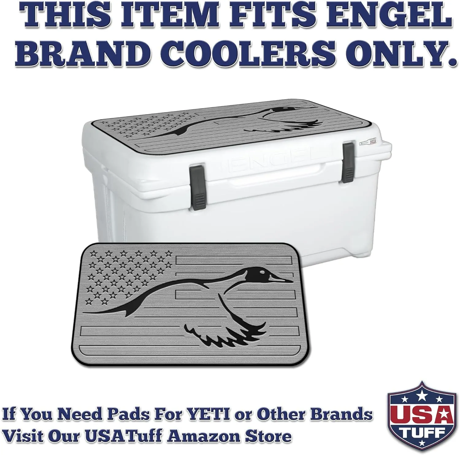 SeaDek EVA Mat Cooler Pad fits Engel | Peel & Stick Application | Non Slip Comfort Accessories - US Flag Duck Outdoorsman Hunt Design (SG-B)