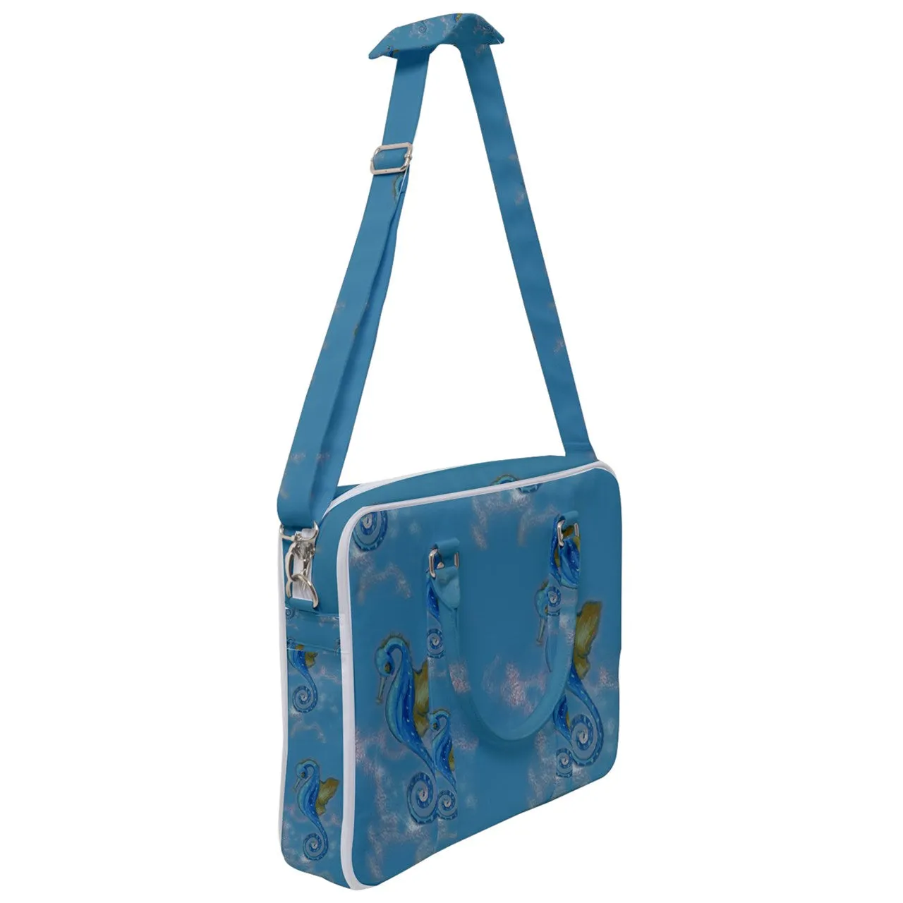 Seahorse Blue Cross Body Office Bag