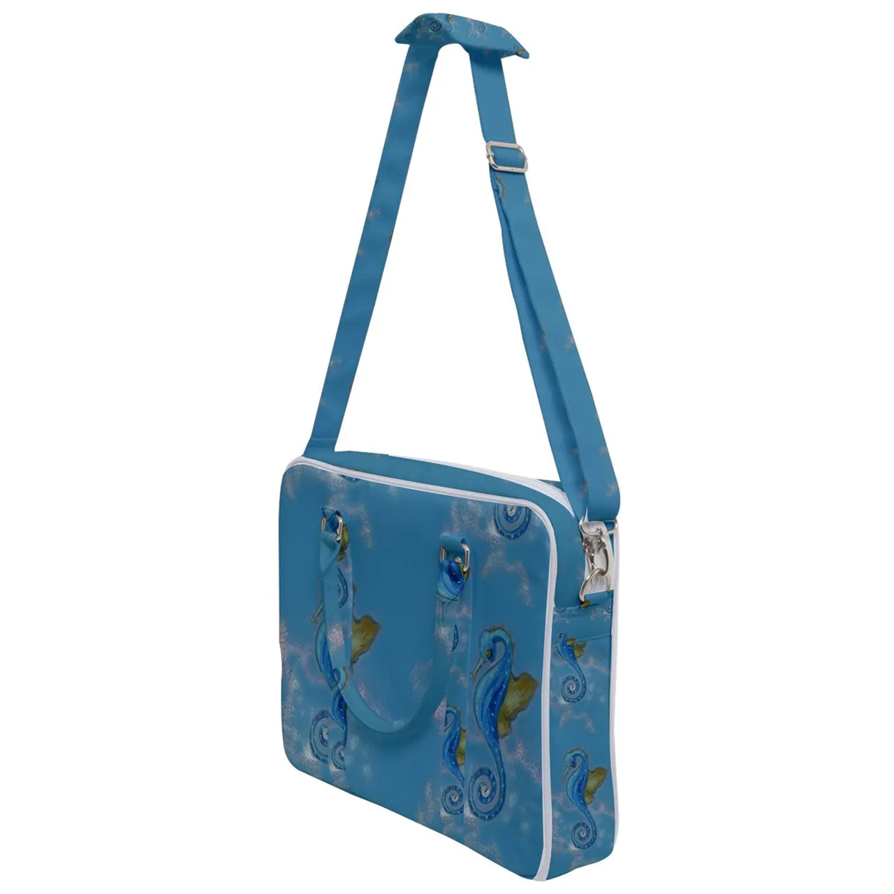 Seahorse Blue Cross Body Office Bag