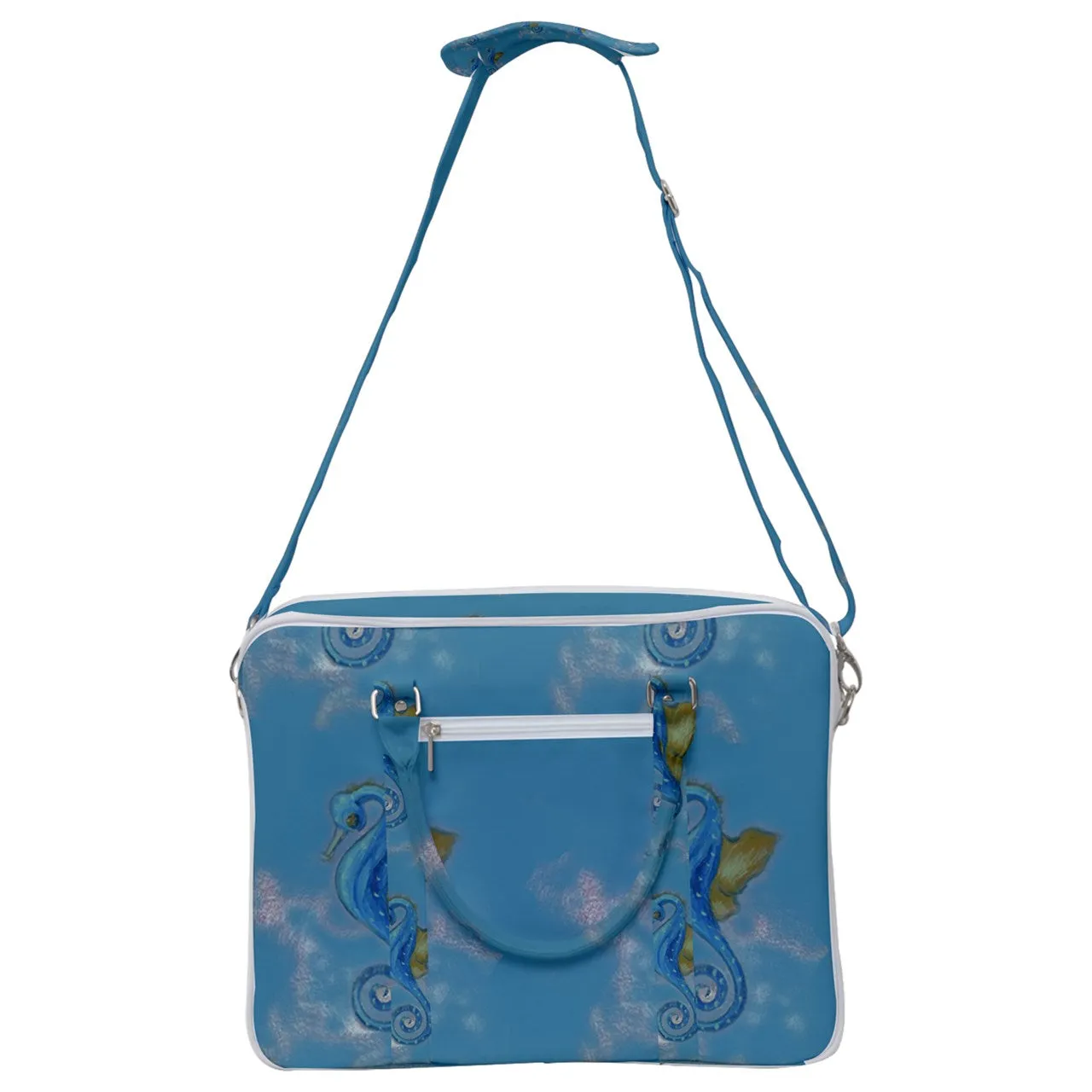 Seahorse Blue Cross Body Office Bag