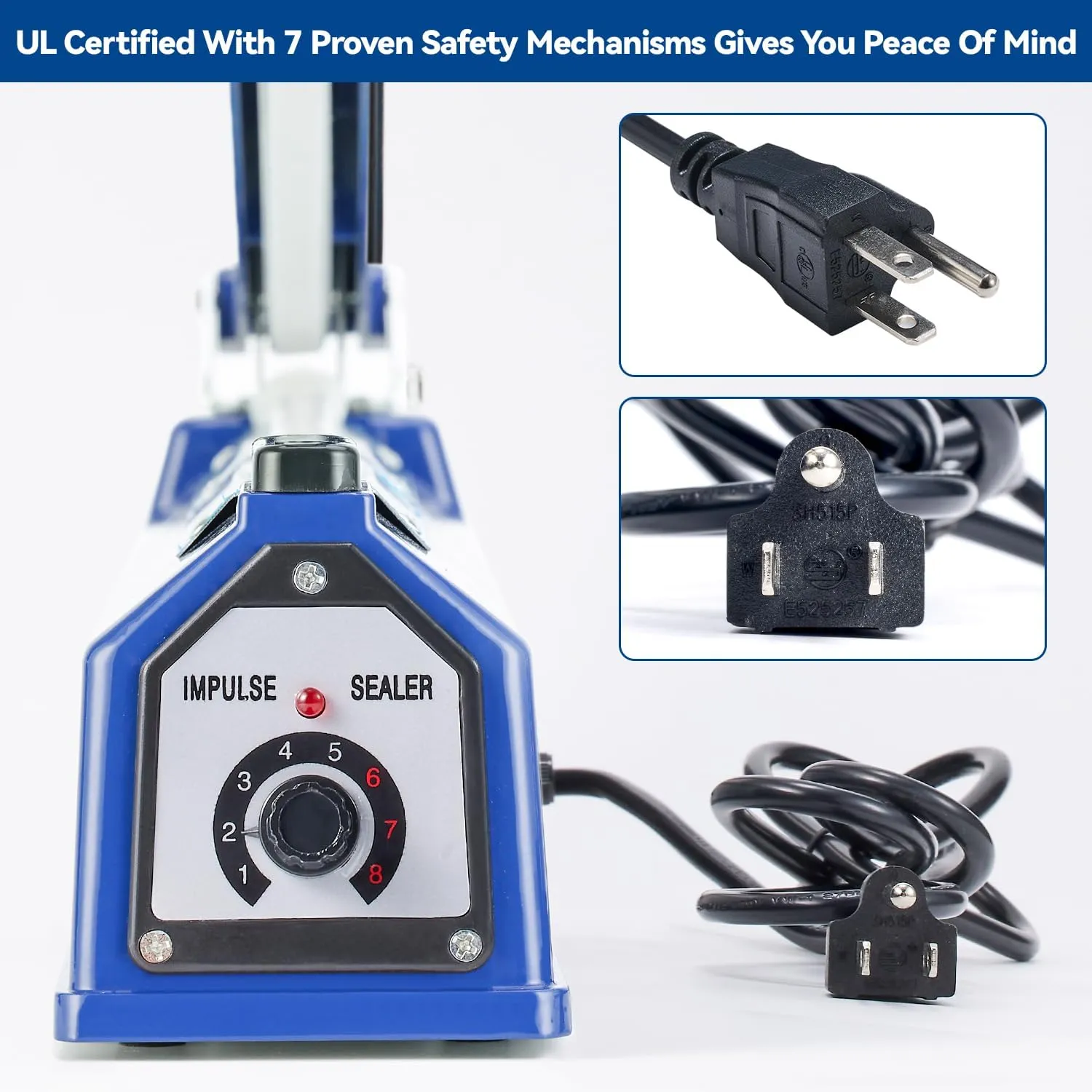 Sealer Pro - 12 inch Impulse Heat Sealer - 7mm Sealing Width - Manual Heat Sealer Machine for All Bags - Most Heavy Duty for Strong, Secure Sealing for Long Term Food Storage, Deep Blue