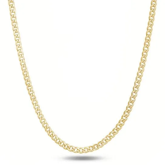 Seamless integration 14K Necklace Link Chain Curb Streamlined Gold Italian Yellow