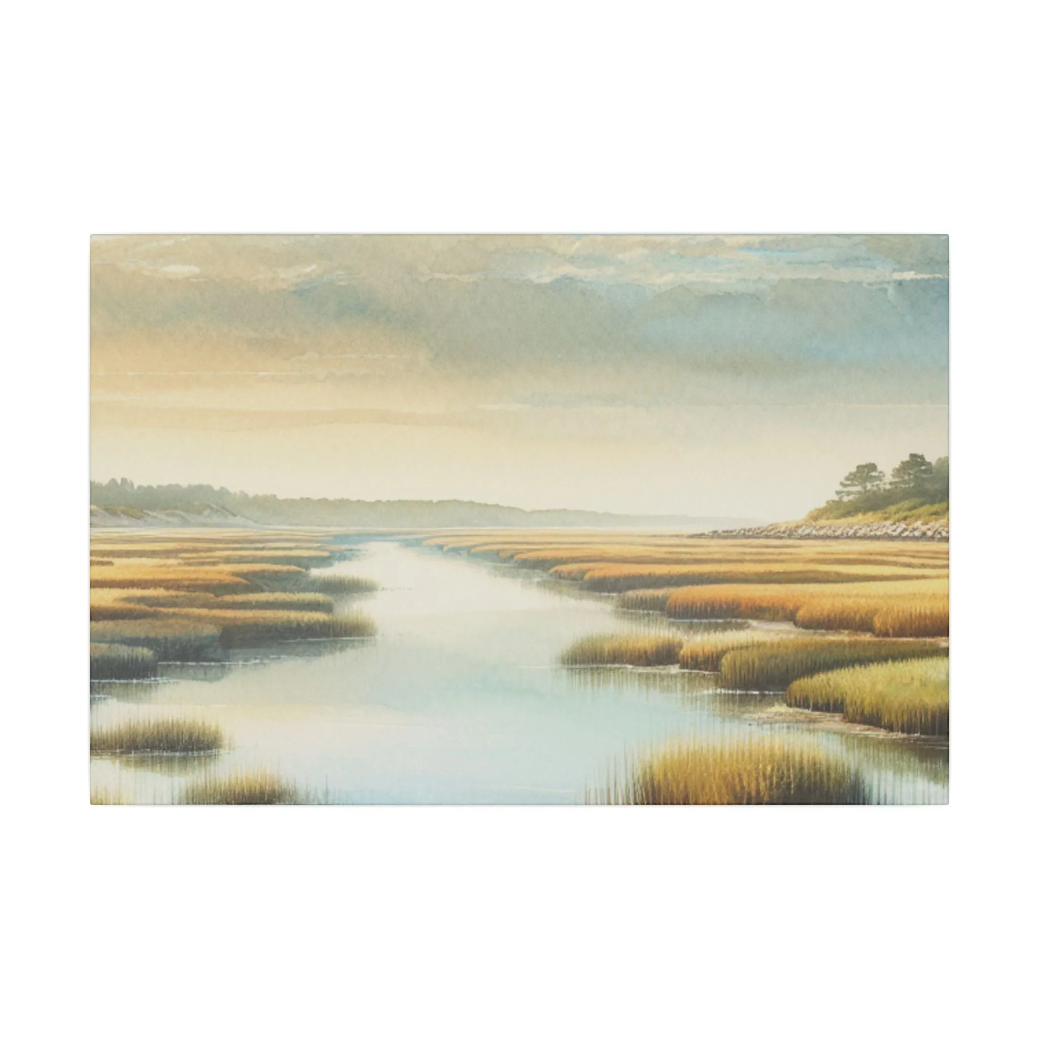 Seaside Marshes Scene Coastal Wall Decor Canvas