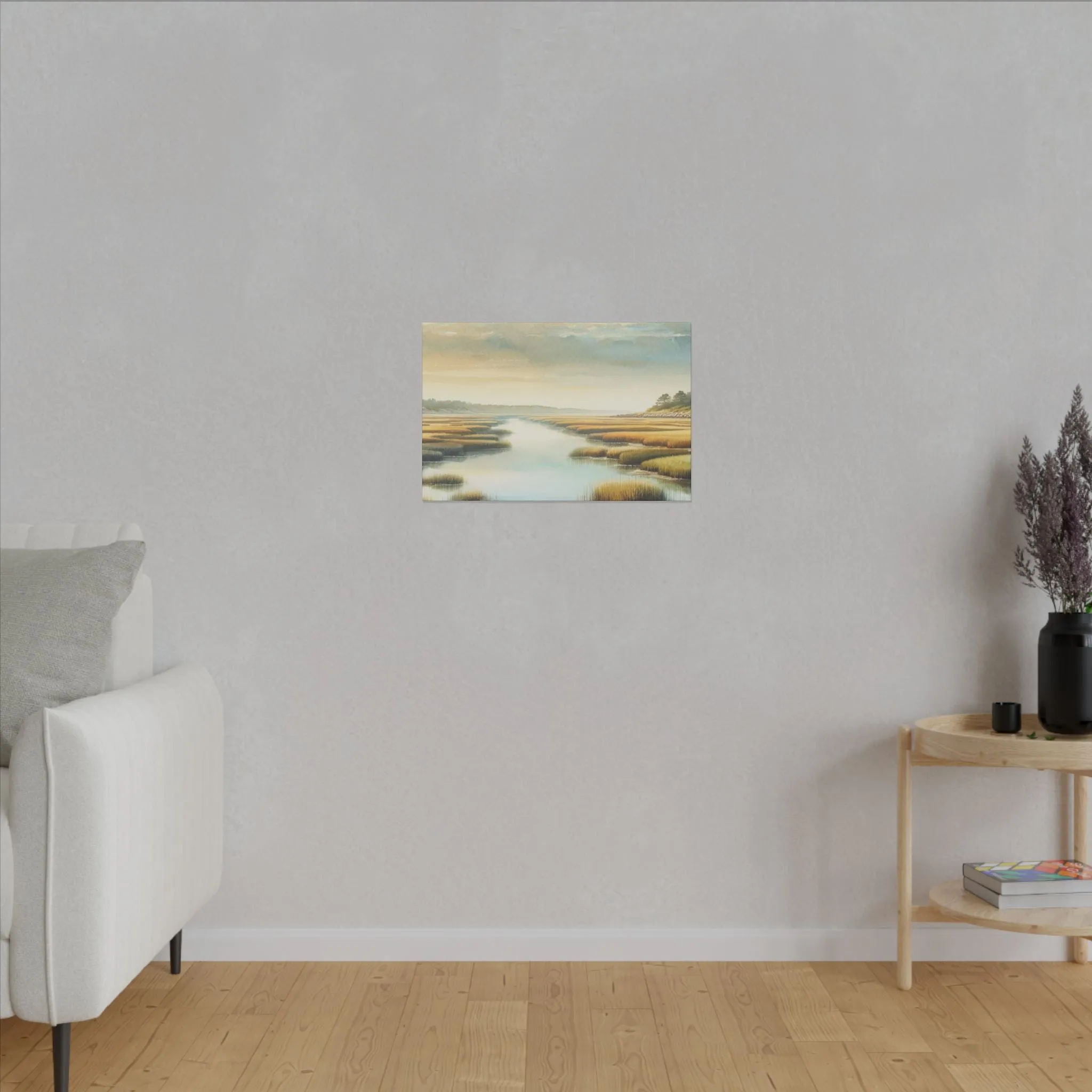 Seaside Marshes Scene Coastal Wall Decor Canvas