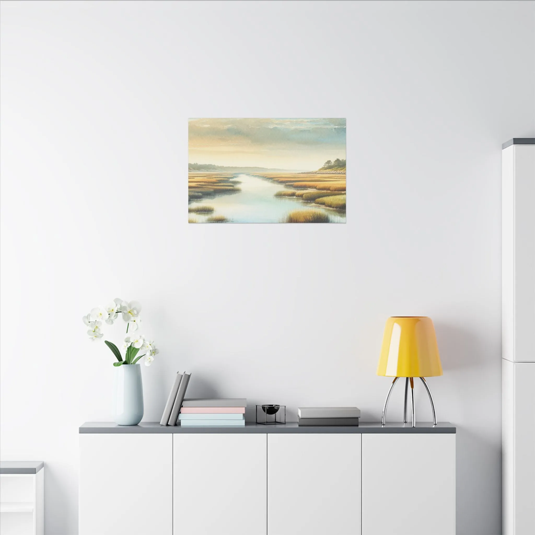 Seaside Marshes Scene Coastal Wall Decor Canvas