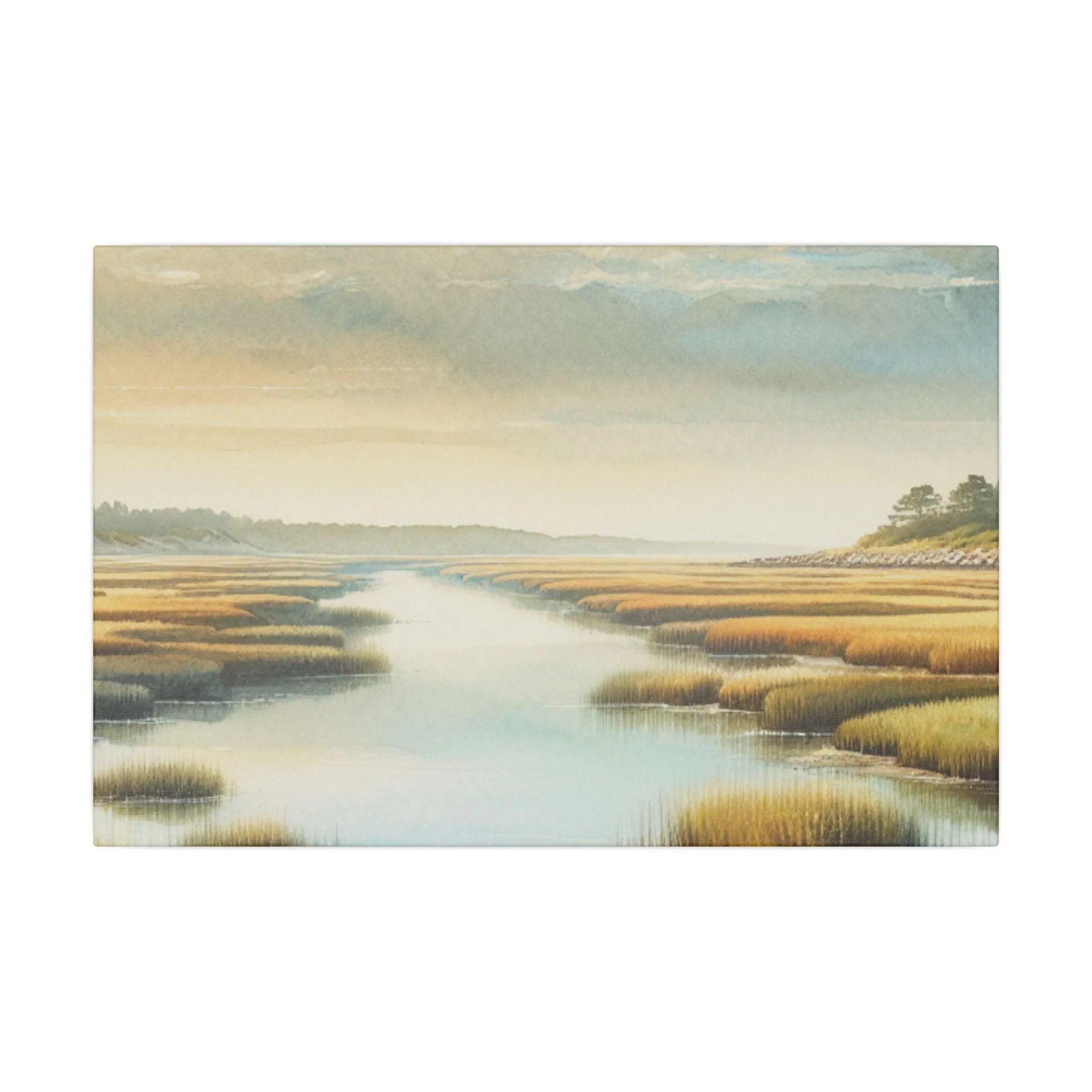 Seaside Marshes Scene Coastal Wall Decor Canvas