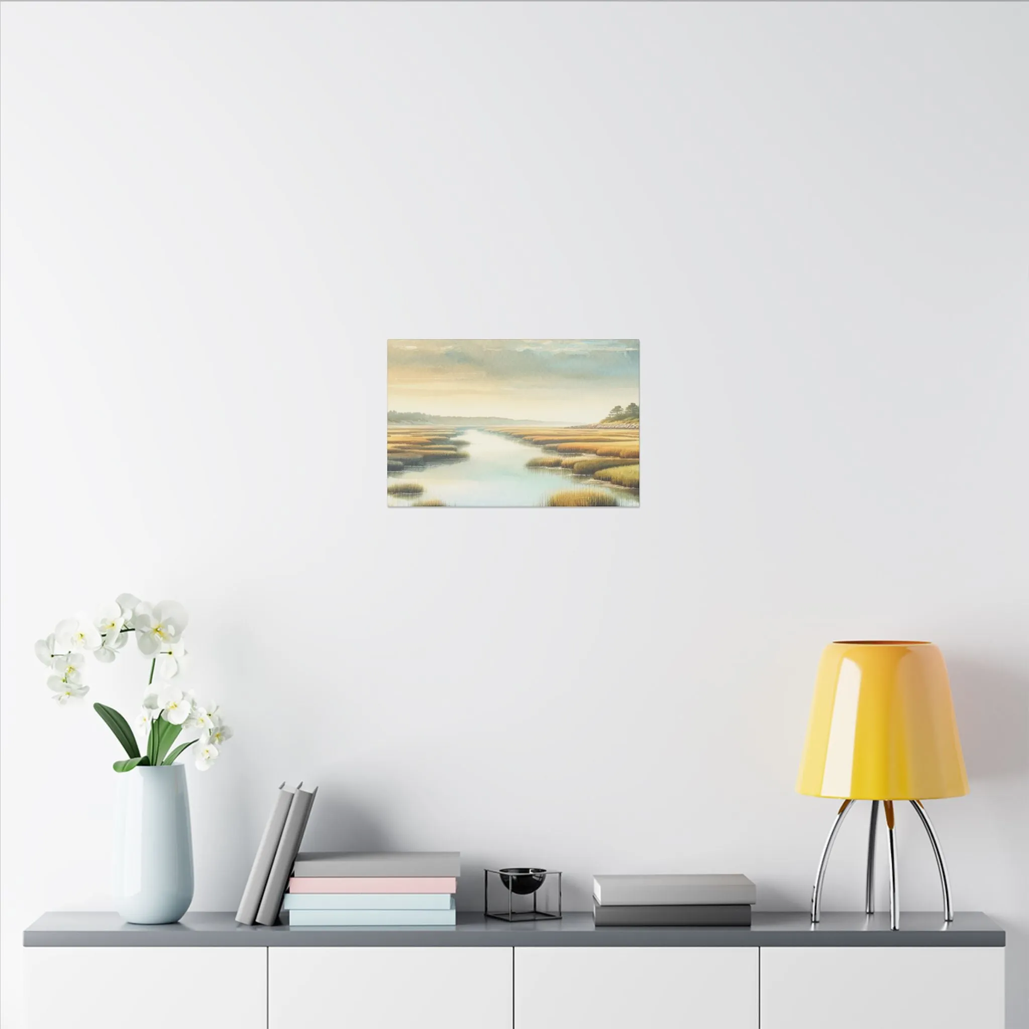 Seaside Marshes Scene Coastal Wall Decor Canvas