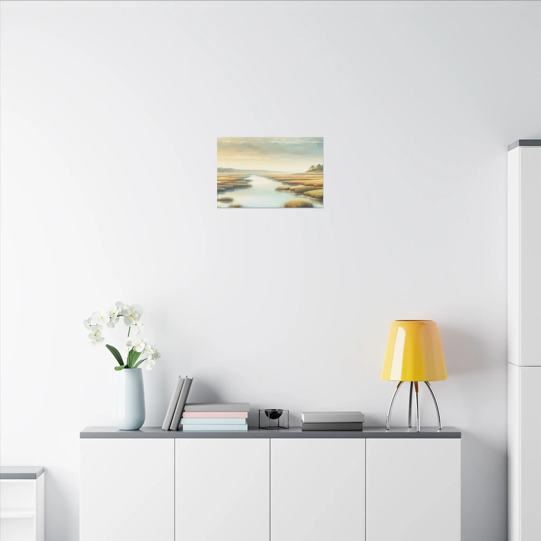 Seaside Marshes Scene Coastal Wall Decor Canvas