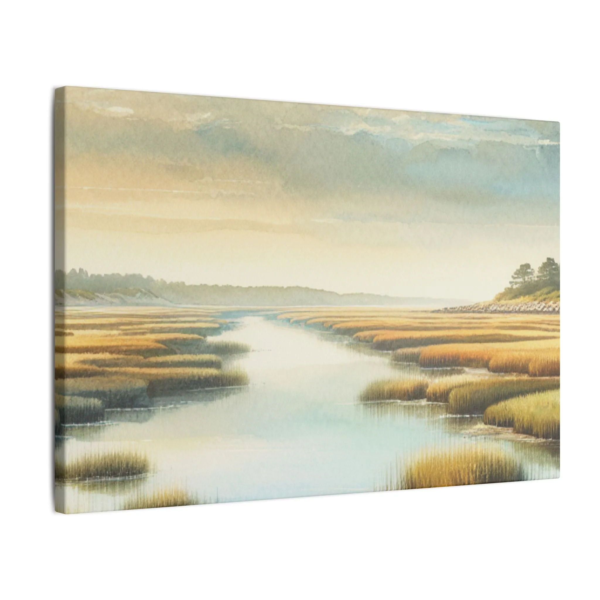 Seaside Marshes Scene Coastal Wall Decor Canvas