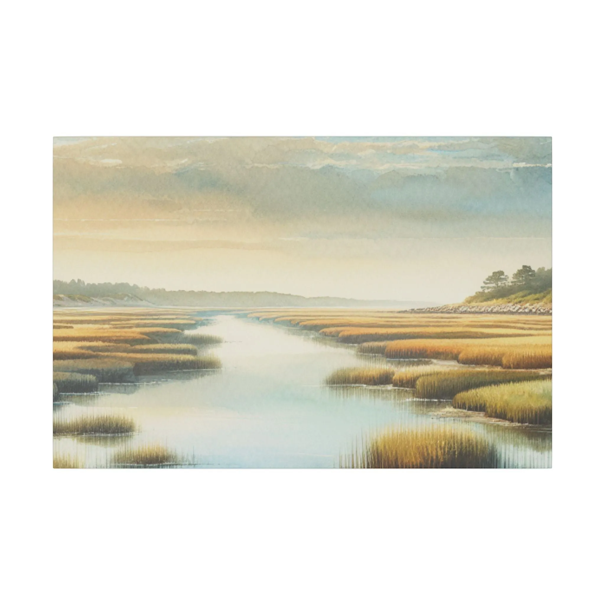 Seaside Marshes Scene Coastal Wall Decor Canvas
