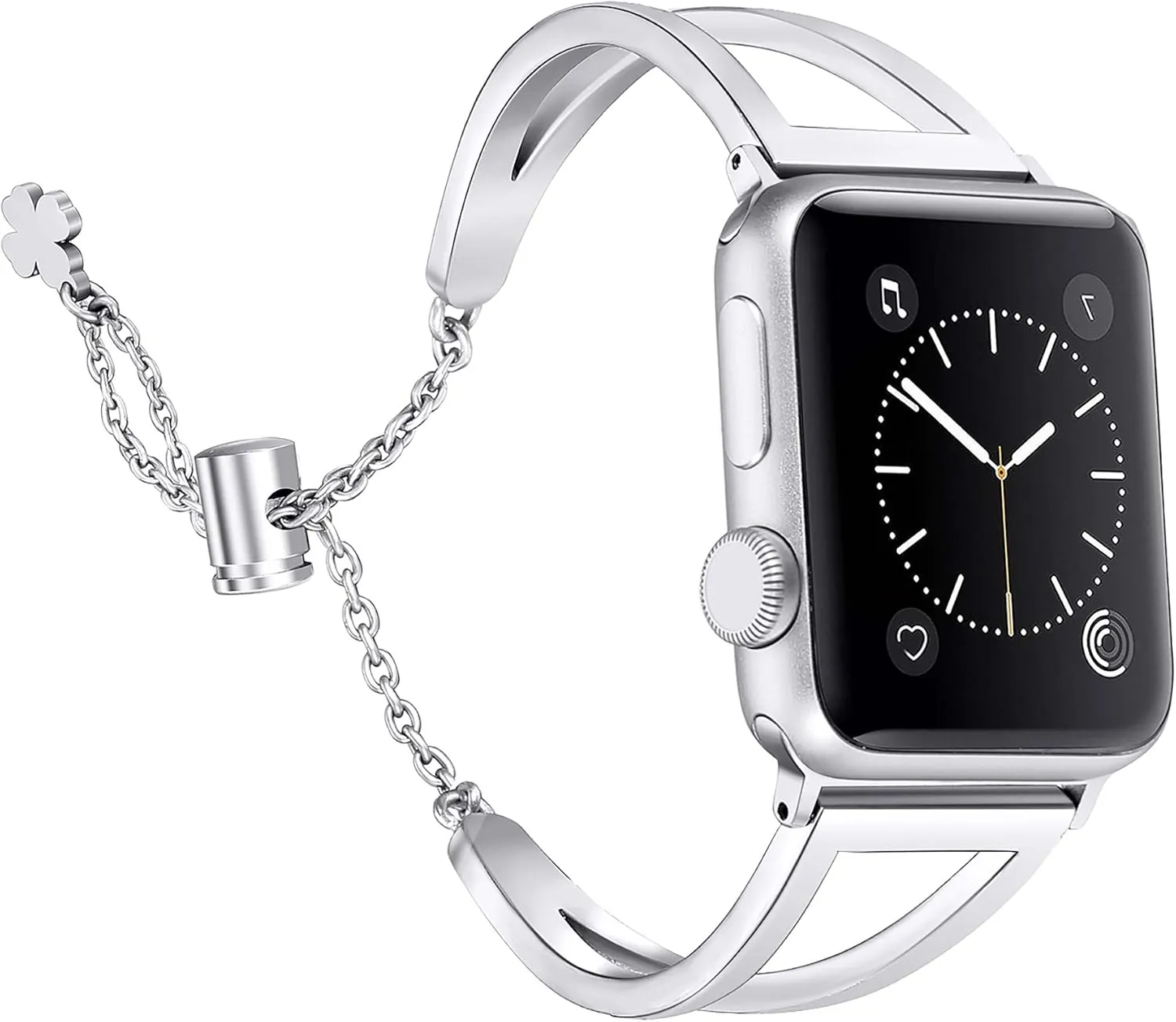 Secbolt Stainless Steel Bands Compatible with Apple Watch Band 38mm 40mm 41mm 42mm 44mm 45mm 46mm 49mm iWatch Series 10/9/Ultra/SE/8/7/6/5/4/3/2/1, Dressy Metal Bangle Bracelet Women