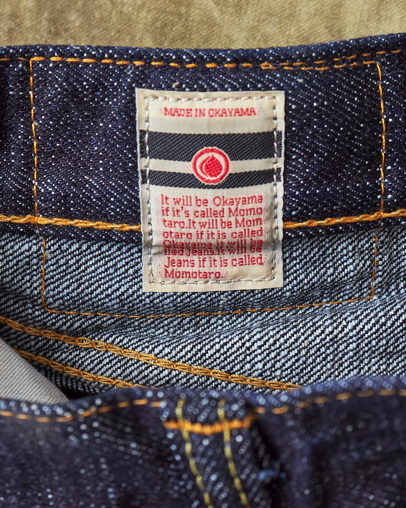 Second Hand Momotaro Lot 0605-82 Natural Tapered 16oz Texture Denim W30