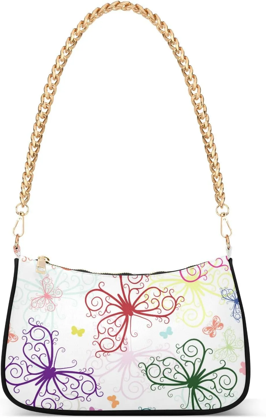 senya Handbags Chain Shoulder Tote Bag Colorful Butterfly Satchel Purse Top Handle Crossbody Bags for Women