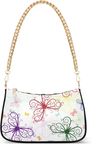 senya Handbags Chain Shoulder Tote Bag Colorful Butterfly Satchel Purse Top Handle Crossbody Bags for Women