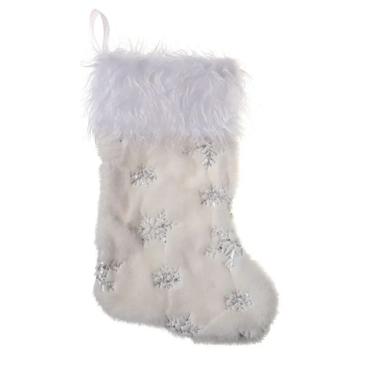 Sequin Snowflake Christmas Stockings Candy Gift Bags 22868
