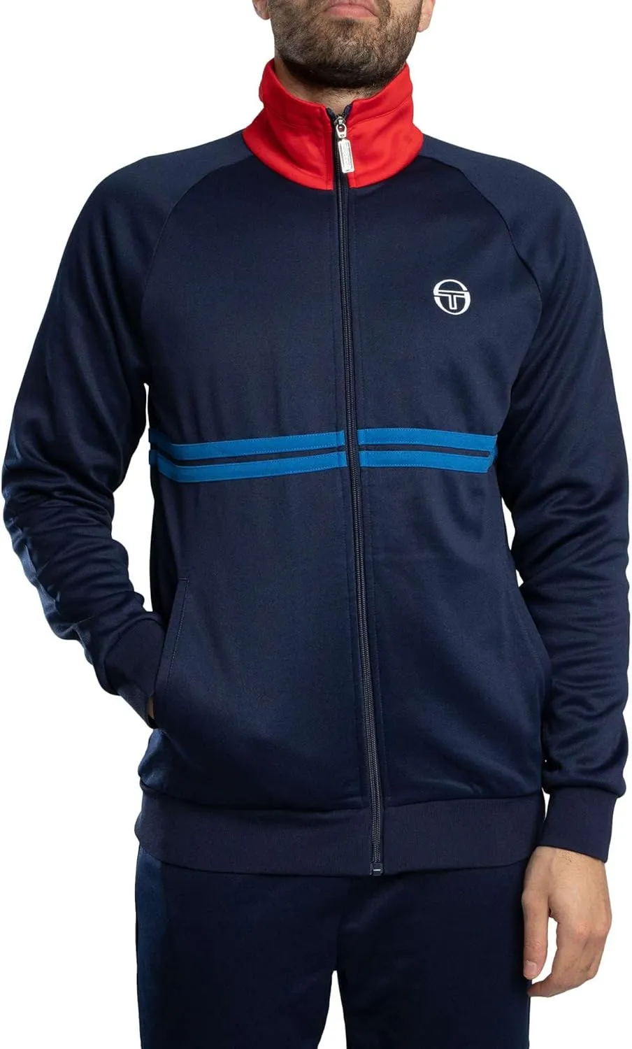 Sergio Tacchini Men's Dallas Track Jacket, Maritime Blue/Adrenaline Rush/Nautical