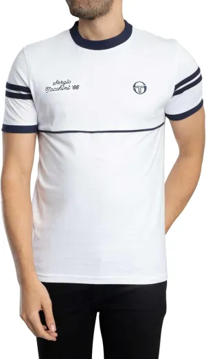 Sergio Tacchini Men's Orion Davis T-Shirt, White/Maritime Blue