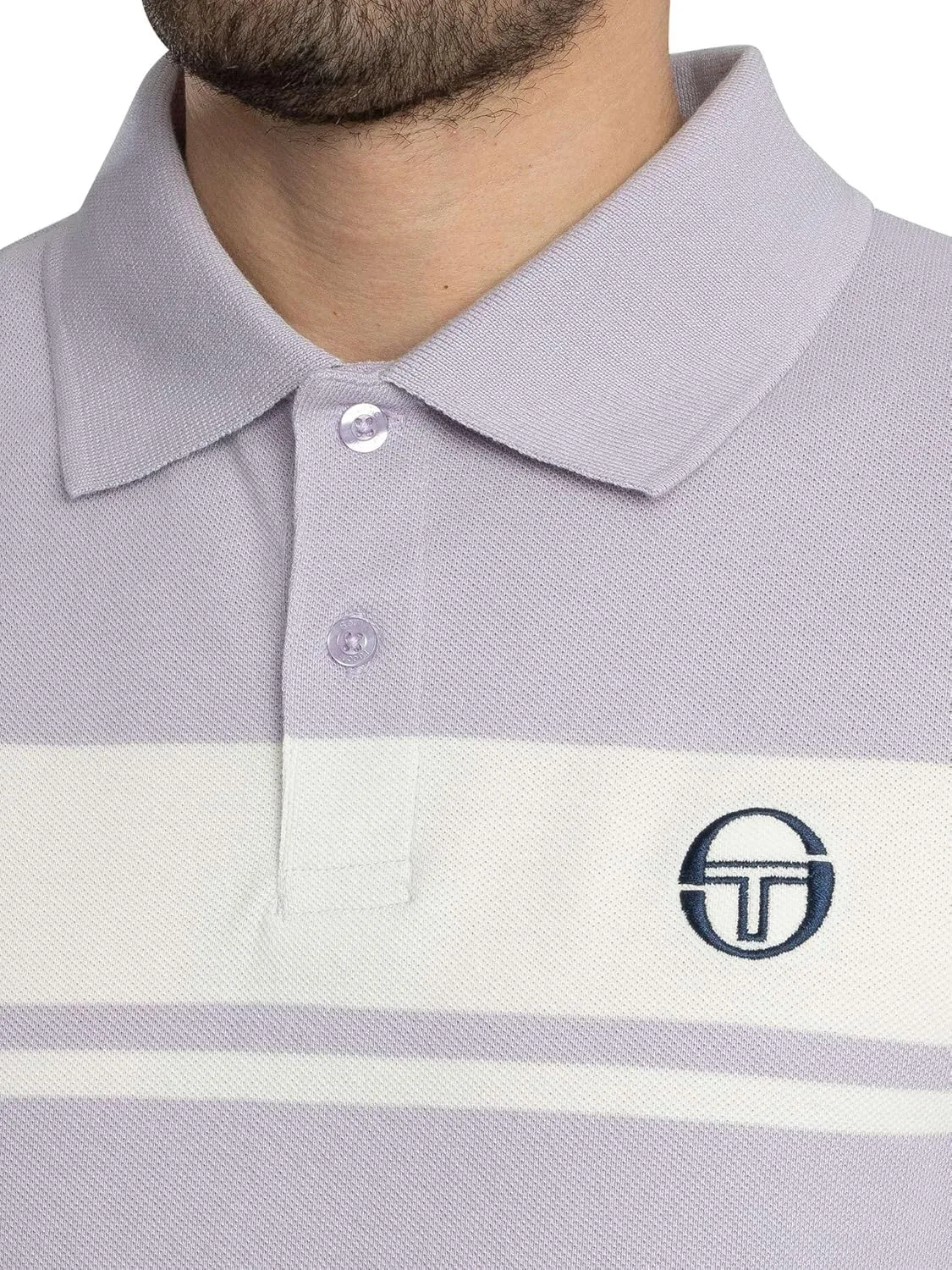 Sergio Tacchini Men's Young Line Polo Shirt, Thistle/Gardenia
