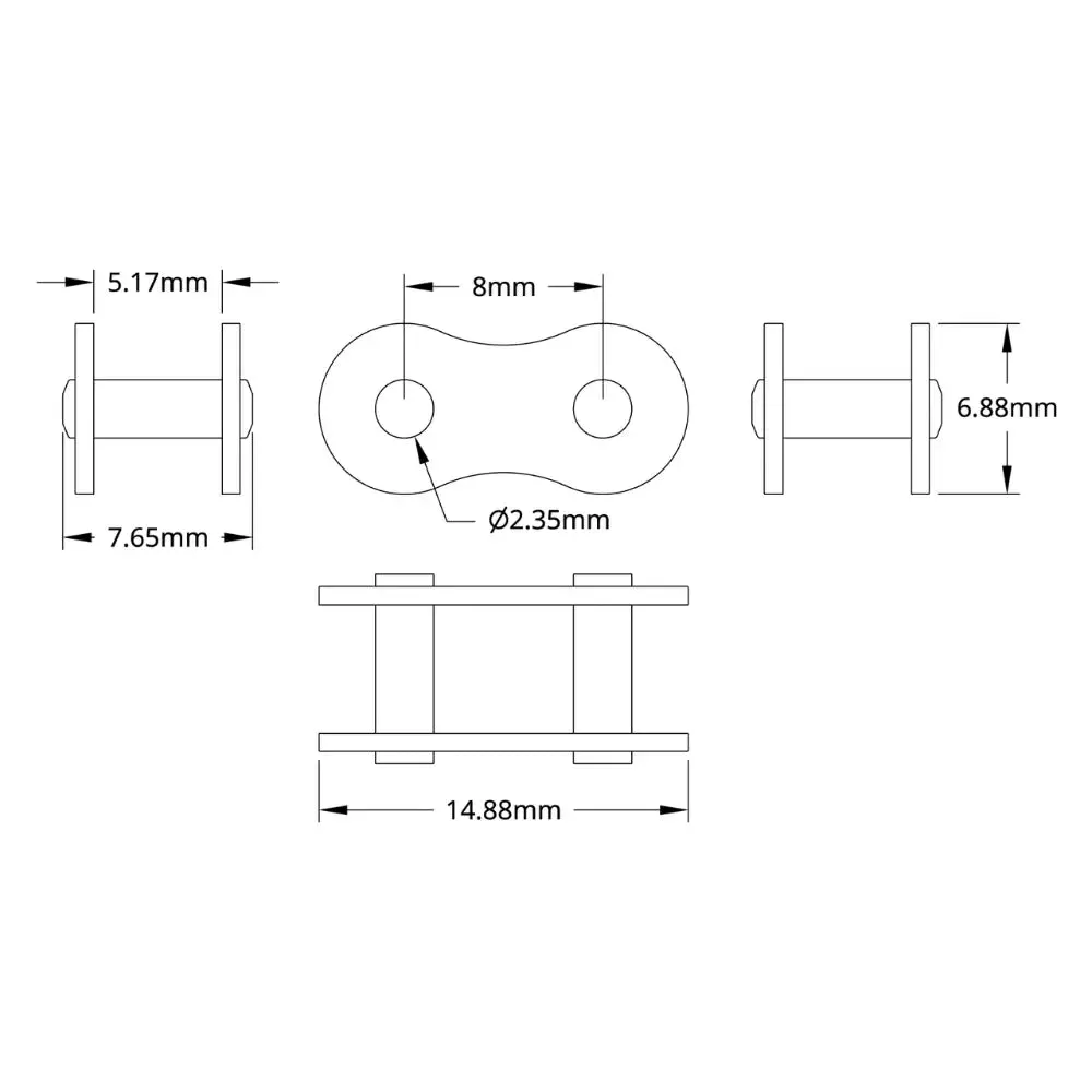 ServoCity 8mm Pitch Chain Connecting Link - 6 Pack