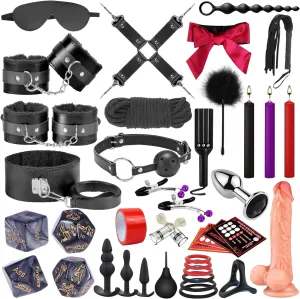 Sex Toys BDSM Restraints Dildo, 36Pcs Kit Bondage Gear and Accessories for Adult Women and Couples (Blcak, 36 Piece Set)