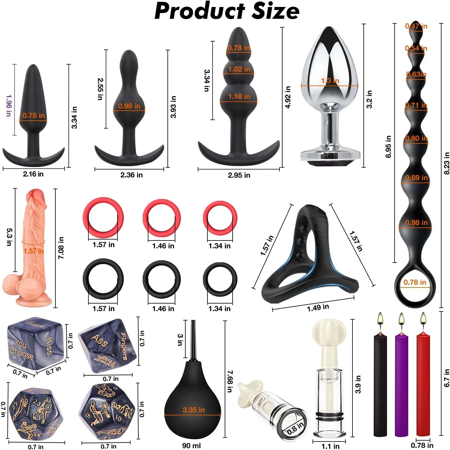 Sex Toys BDSM Restraints Dildo, 36Pcs Kit Bondage Gear and Accessories for Adult Women and Couples (Blcak, 36 Piece Set)