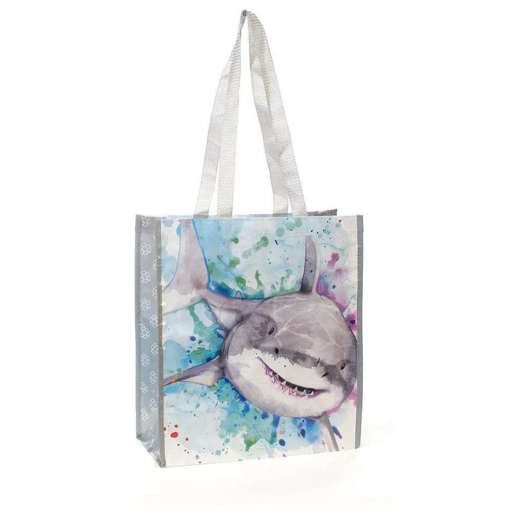 Shark Recycled Watercolor Tote Bag