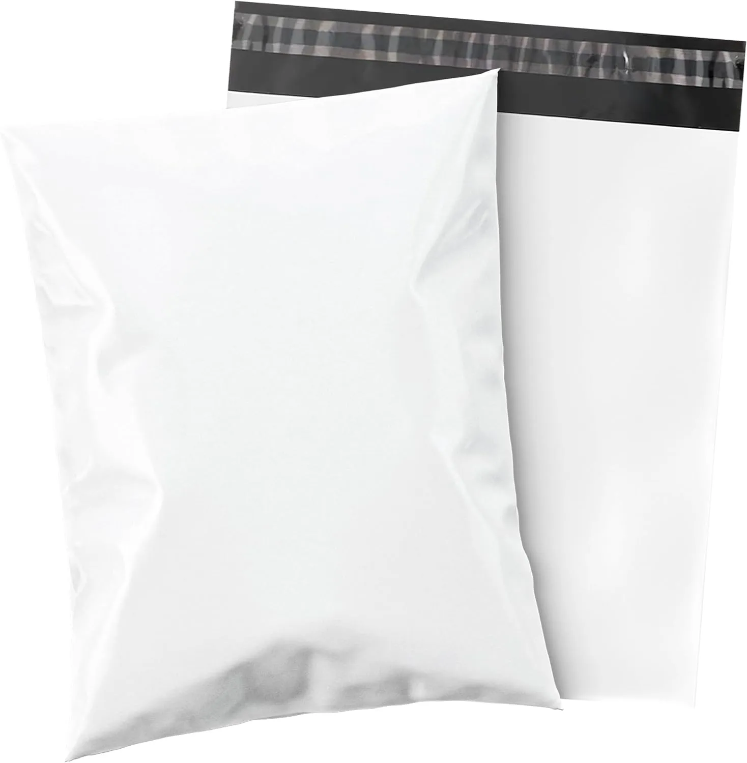 Shop4Mailers 10 x 13 Glossy White Plastic Self Seal Poly Mailer Flat Bags Waterproof Shipping Envelope 1.7 Mil for Apparel, Clothes, Shirts, Books – Permanent Adhesive Seal (100 Pack)