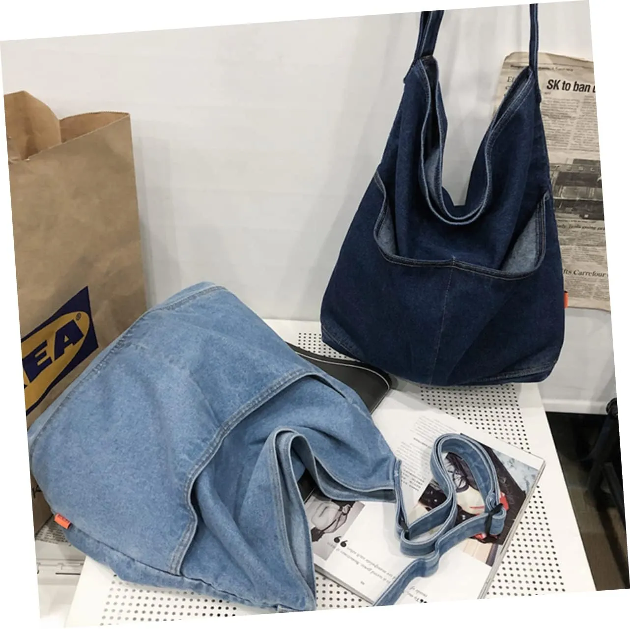 Shoulder Bags Large-capacity Bag Crossbody Leather Bags for Women Denim Cross-body Bag Vintage Crossbody