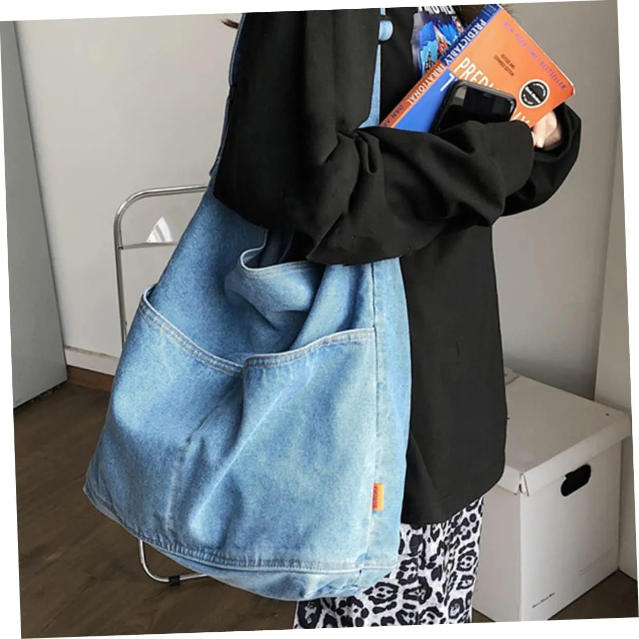 Shoulder Bags Large-capacity Bag Crossbody Leather Bags for Women Denim Cross-body Bag Vintage Crossbody