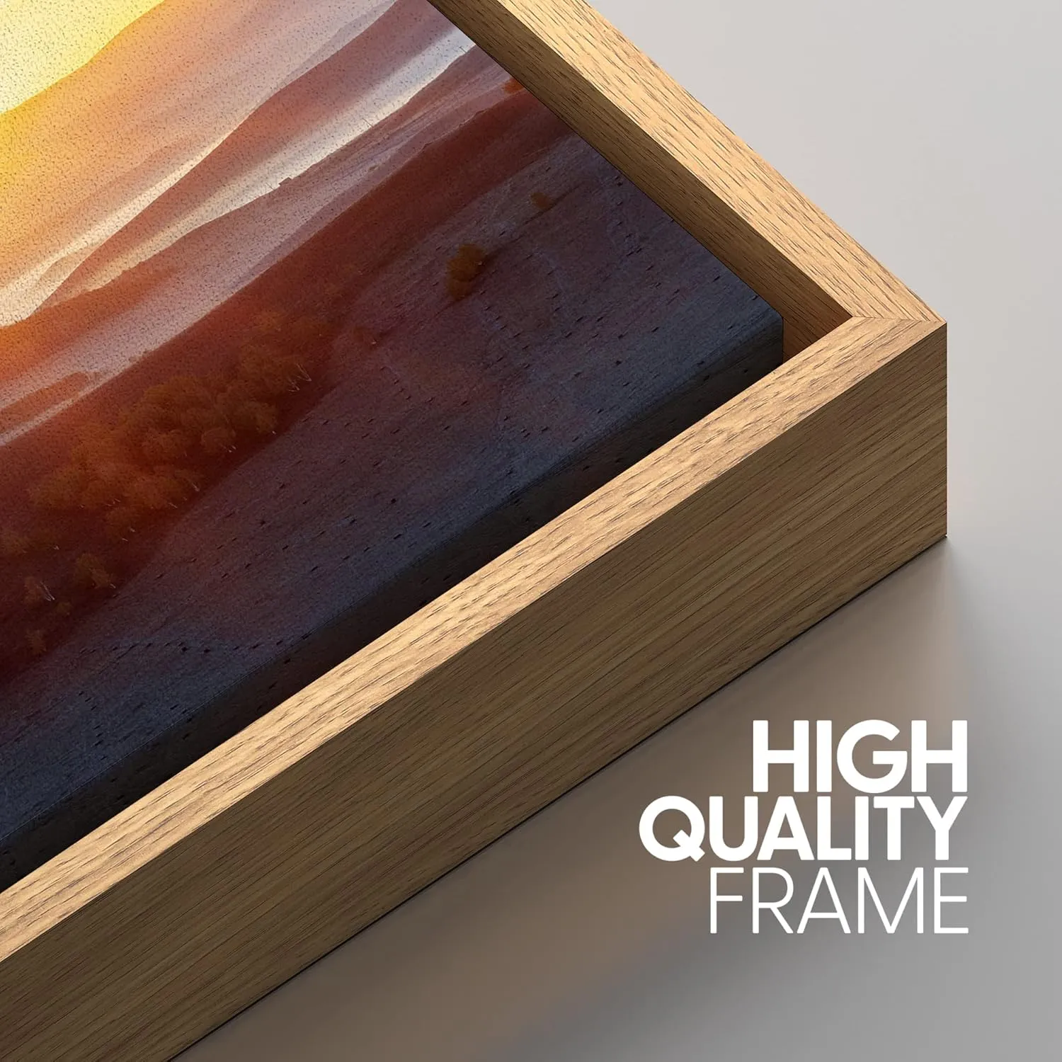 SIGNWIN Framed Canvas Print Wall Art Set Sunset Mountain Range Skyline Horizon Nature Wilderness Photography Realism Decorative Scenic Rustic Chic for Living Room, Bedroom, Office - 24"x36"x3 Natural