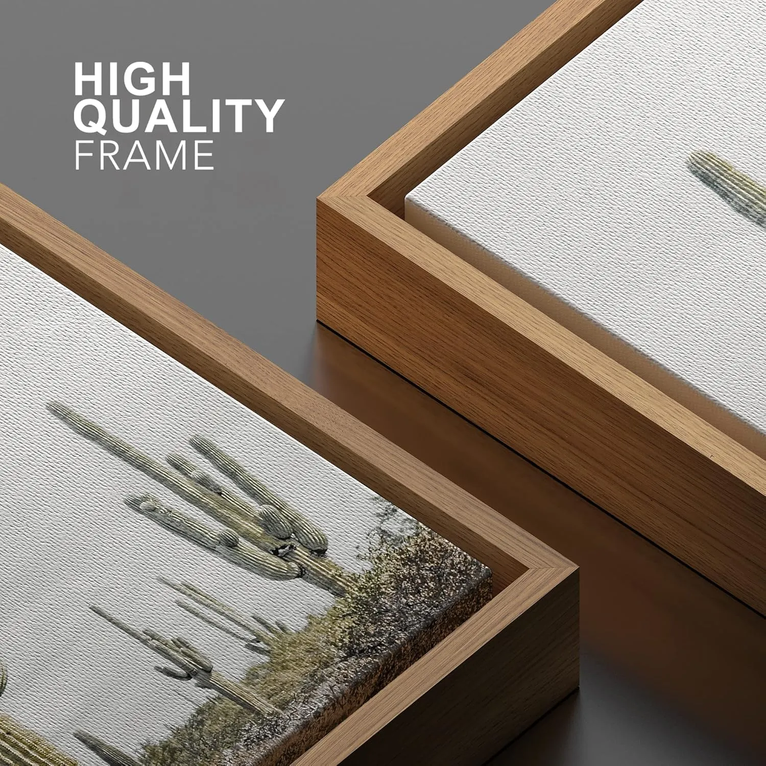 SIGNWIN Framed Canvas Print Wall Art Southwest Saguaro Cactus Succulent Desert Nature Wilderness Photography Realism Rustic Multicolor Relax/Calm for Living Room, Bedroom, Office - 24"x36" Natural