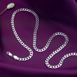 Silver Chain for Men - Matte Finish Curb Chain