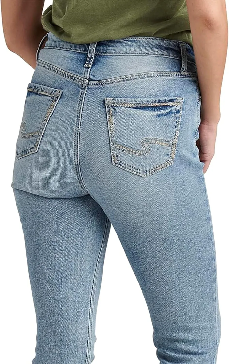 Silver Jeans Co. Women's 90s Boyfriend High Rise Slim Leg Jeans-Legacy