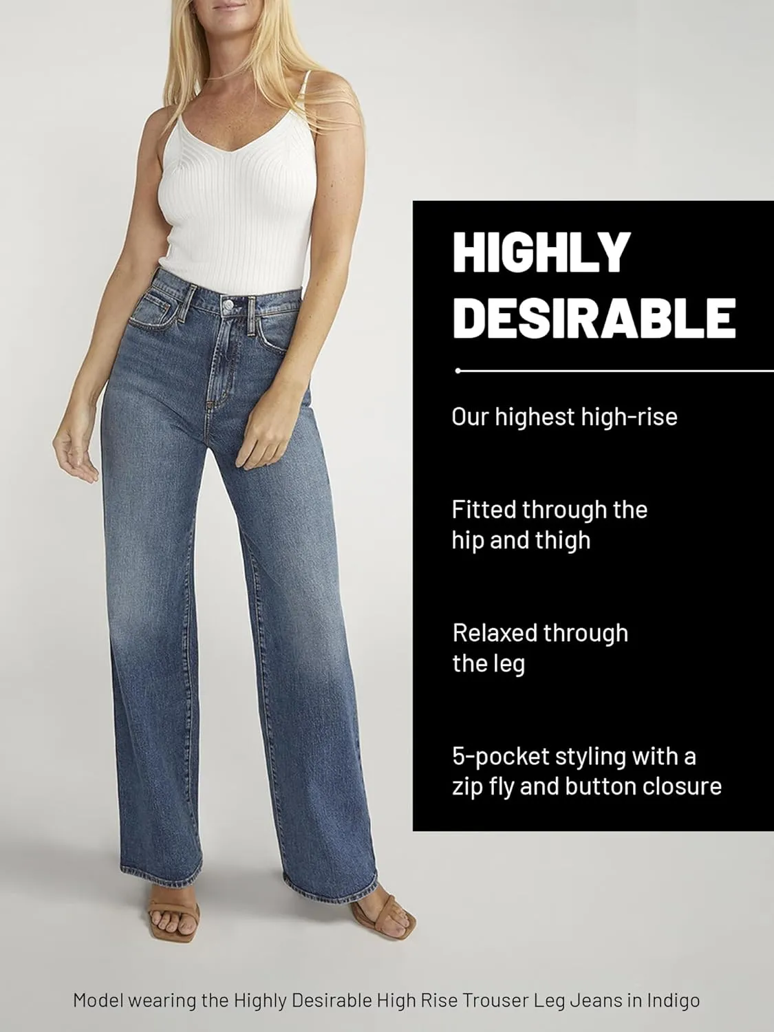 Silver Jeans Co. Women's Highly Desirable High Rise Straight Leg Jeans