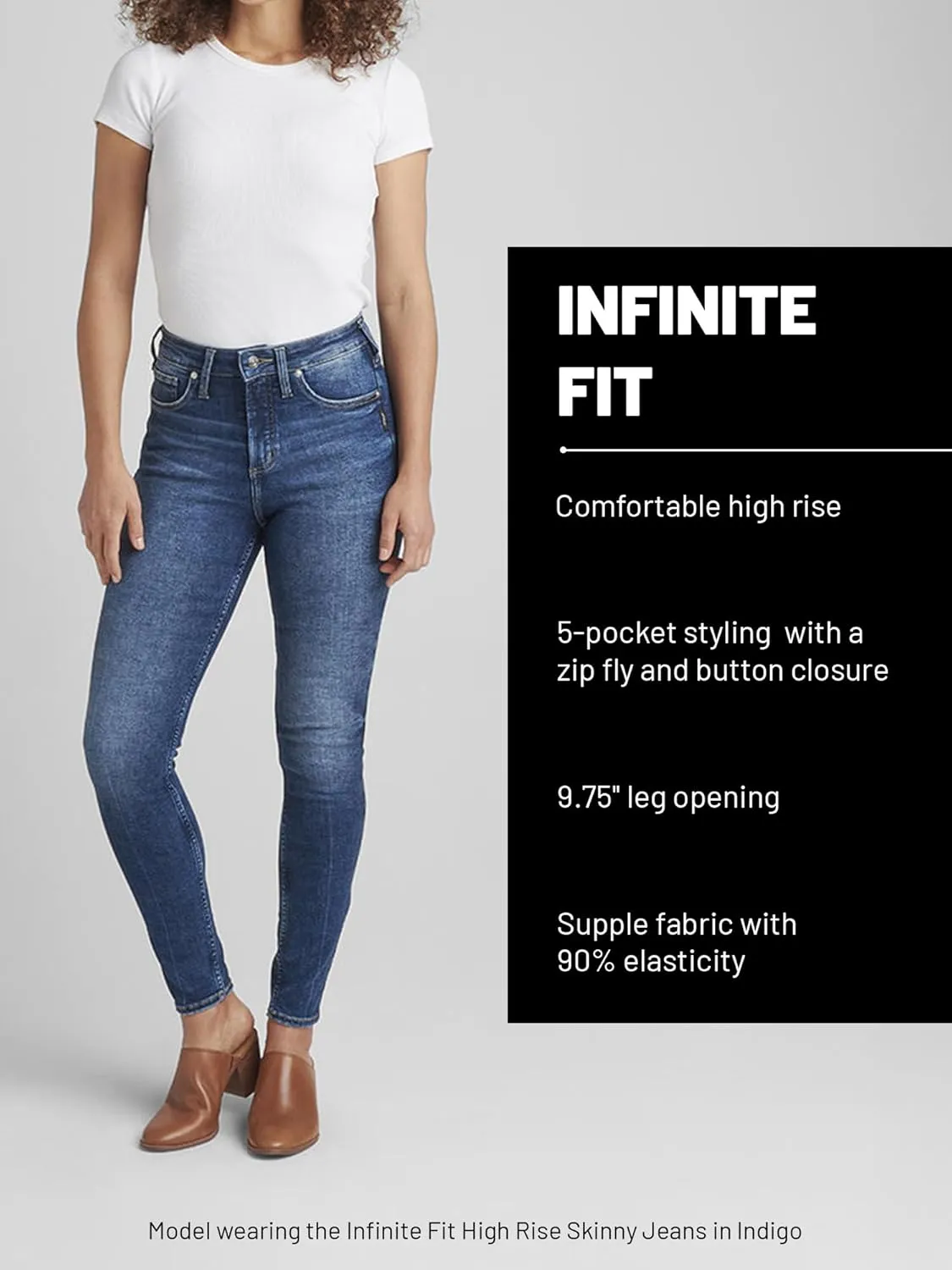 Silver Jeans Co. Women's Infinite Fit Mid Rise Straight Leg Jeans