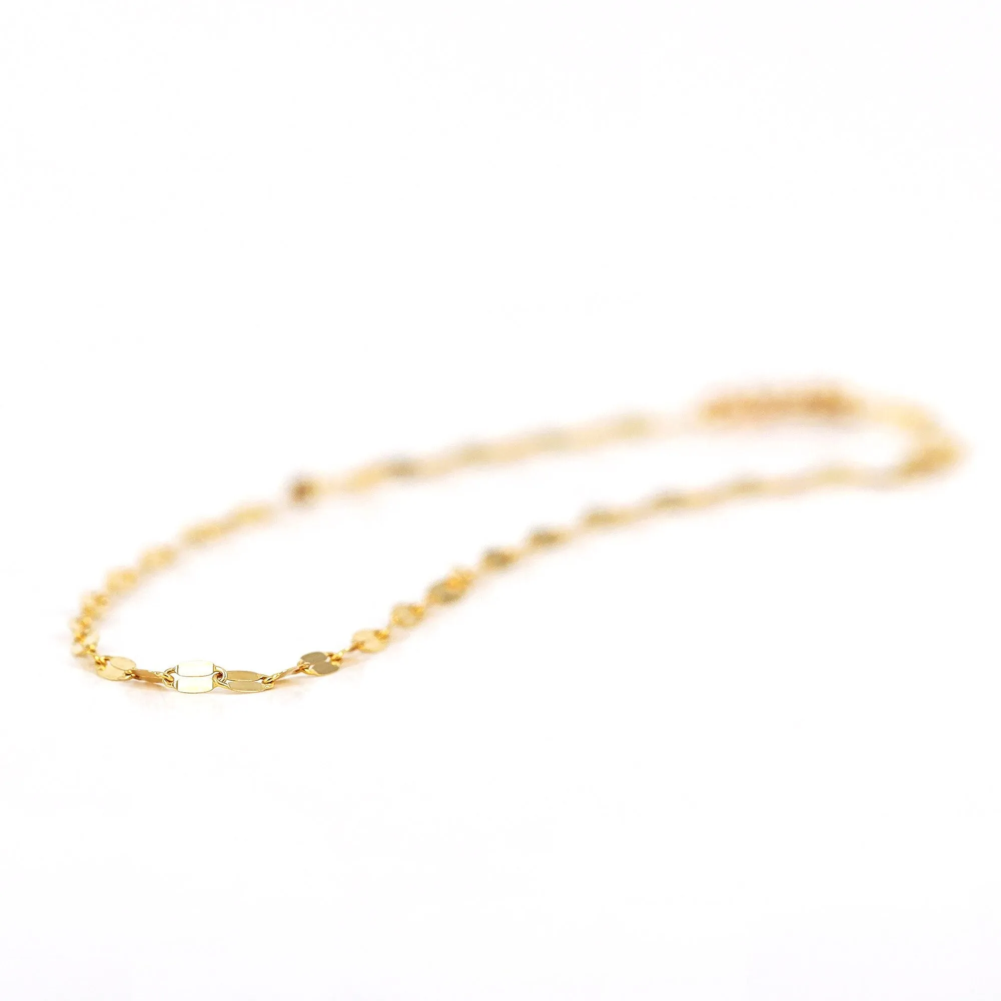 Simple 14K Gold Glitter Chain Anklet