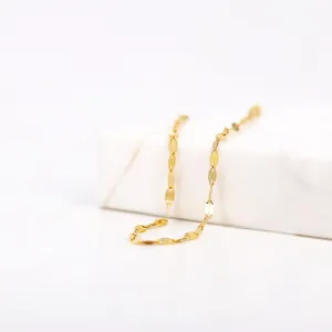 Simple 14K Gold Glitter Chain Anklet