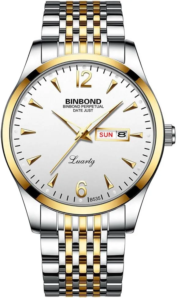 Simple Fashion Men's Watch Business Watch Date Week Calendar 3Bar Waterproof Clock Male Quartz Wristwatch
