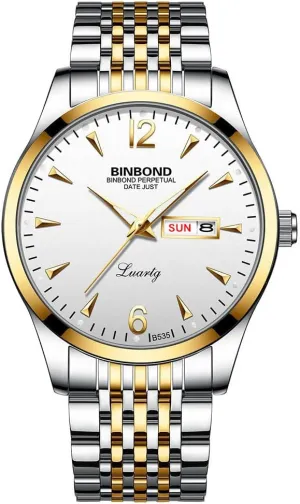 Simple Fashion Men's Watch Business Watch Date Week Calendar 3Bar Waterproof Clock Male Quartz Wristwatch