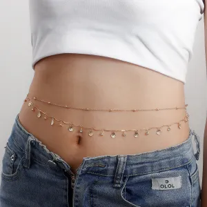 Simple Shell Sequin Rhinestone Waist Chain DP25A816